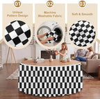 Sanwarm Table Skirt, 29" x 108", for Rectangular & Round Desk Checkered - Image 5
