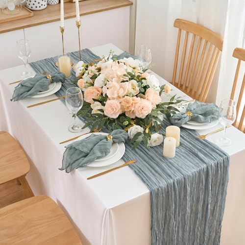 50 Pack Cheesecloth Napkins 20"x20" Dusty Blue Gauze Boho Napkins - Image 5