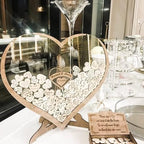 jinfu Custom Transparent Heart Alternative Rustic Wedding Guest Book,Wedding Guest Book Alternative Wedding Decor Drop Heart Guestbook,Personalized Wedding Guest Book (no Wood Box,15 x25cm 30heart) - Image 3