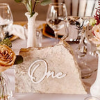 24 Pcs White Acrylic Cursive Wedding Table Numbers 1-24 by Unknown