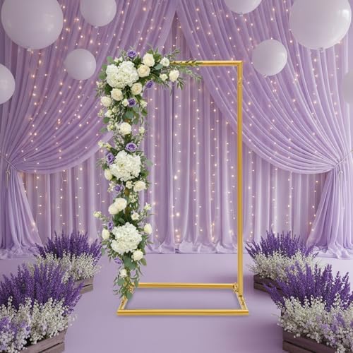 Wedding Arch Backdrop Stand Square, Welcome to Our Wedding Sign Holder, Gold Metal Balloon Arch Stand Garden Arbor Backdrop Frame for Wedding Birthday Party Baby Shower Photo Booth - Image 7