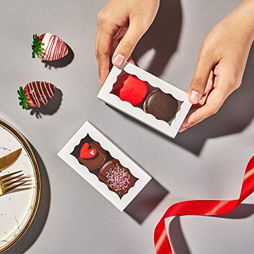 JCXGRVC small treat boxes 100pcs - white candy box with window - Image 4