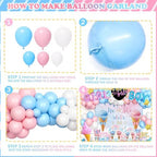 Whats The Scoop Gender Reveal Decorations, Ice Cream Boy or Girl Party Supplies, Pink and Blue Backdrop Banner Balloon Tablecloth Plate Napkin Cup Straw Knife Spoon Fork Sash 230 PCs - Image 4