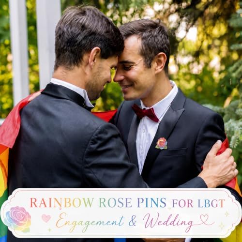 100 Sets Rainbow Roses Gifts Enamel Pins Bulk Weding Favors for LGBTQ - Image 5
