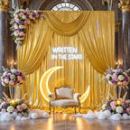 10x10ft Gold Sequin Backdrop Curtains Wedding Party Glitter Curtain Backdrop Fabric Shimmer Drapes Backdrop Bridal Baby Shower Birthday Christmas Photoshoot Background Photography 5x10FT，2 Panels - Image 3
