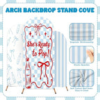 3 Pcs She's Ready to Pop Arch Backdrop Cover 4ft 5ft 6ft Blue and White - Image 3
