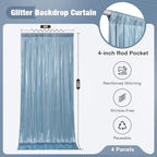 20x10FT Baby Blue Sequin Backdrop Curtain for Party - 4 Panels 5x10FT Wrinkle-Free Shimmer Drapes for Birthday, Wedding, Christmas, Decorations & Photography - Image 7