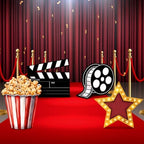 4 Pcs Movie Night Party Decoration Starry Cardboard Cutouts Film Popcorn Clapperboard Cardboard Cutout Lifesize Stand-ups Wedding Birthday Photo Props Backdrop Decor by Unknown