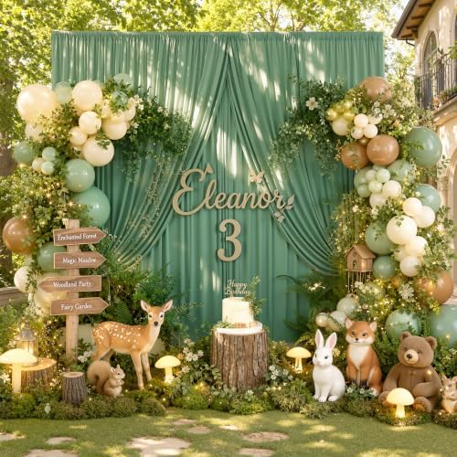 20x12 ft Sage Green Backdrop Curtains for Weddings, Birthdays and Photos - Image 2