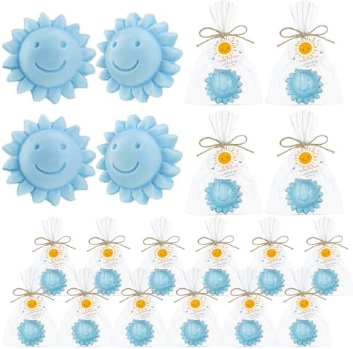 Demissle 40 Pcs Sunflower Soap Here Comes The Son Baby Shower Favor, Blue by Demissle