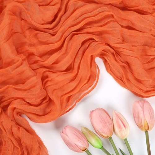 6 Pack Orange Cheesecloth Table Runner 10Ft 23 x 120 Inch - Image 4