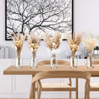 Nuanchu 10 Pcs Dried Pampas Grass Centerpiece with 10 Glass Vase, Rope - Image 6