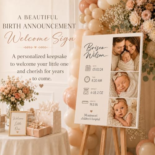 TWING Custom Baby Birth Details Photo Canvas Print Wall Decor, 16 x 24 in - Image 7