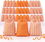 Kacctyen 60 Pack Small Orange Drawstring Gift Bag Bulk Reusable Nylon Pouch by Kacctyen