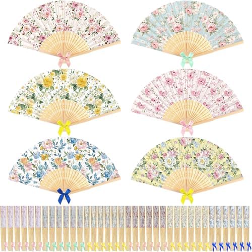 Roowest 36 Pcs Hand Fans Bulk for Women Floral Folding Fan Tea Party Favors by Roowest