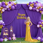 20ft x 12ft Purple Backdrop Curtains Wrinkle Free Backdrop Curtain for Wedding Parties Purple Fabric Backdrops Drapes Back Drop Cloth Bridal Shower Stage Curtains Wedding Decorations for Reception - Image 2