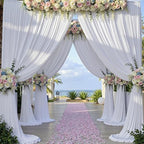30×14 ft White Wrinkle Free Backdrop Curtain, Soft Silky Polyester Wedding Drapes 6 Panels 14ft Height Photo Backdrop Curtains for Parties Birthday Baby Shower Photography Background Cloth - Image 6