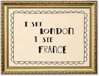 I See London I See France Wall Art Funny Bathroom Quote Wall Decor Picture Minimalist Beige Restroom Sign Poster Canvas Painting Print for Bathroom Toilet 24x16 inch Gold Framed by Unknown
