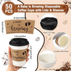 Jingmore a Babys Is Brewing Coffee Cup Baby Shower, White, 50 Sets - Image 2