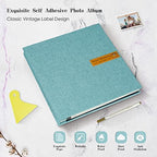 Spbapr Large Photo Album Self Adhesive Magnetic Scrapbook,DIY Scrapbook Album for 4x6 5x7 8x10 Picture,40 Pages Linen Cover Memory Book for Wedding Family Baby Pets, with Metallic Pen and Scraping - Image 4