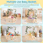 Jupwalz Wooden Baby Shower Crate Closet With Hangers, Letters, Dividers - Easy Assembly Basket for Newborn Boys Girls - Pregnancy Gifts for New Parents - Image 6