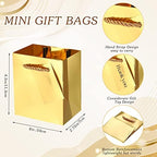 Nuanchu 50 Pcs Mini Gift Bags Bulk, Paper Bags with Gift Tags, Gold - Image 3