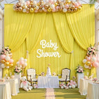 50ft×15ft Yellow Backdrop Curtain for Wedding Parties - Image 4