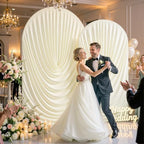 Beige Wedding Arch Backdrop Cover 7.2ft and 6ft Draped Arch Covers Stretchy Backdrop Spandex Balloon Arch Covers for Bridal Shower Baby Shower Engagement Photography Birthday Party Decorations - Image 2