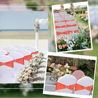 Orange Chair Sashes 60 Pack Spandex Burnt Orange Sashes Bands for Chairs with Heart Buckle Slider for Wedding Banquet Party Decorations - Image 6