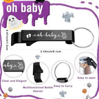 50 Sets Baby Shower Favors Shot Glasses Keychain Gifts, Boo, Black - Image 3