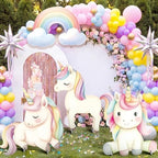 4 Pcs Large Unicorn Party Decorations, Rainbow Unicorn Cardboard Cutouts, Birthday Decoration for Girls Baby Shower Photo Booth Backdrop Party Supplies - Image 6