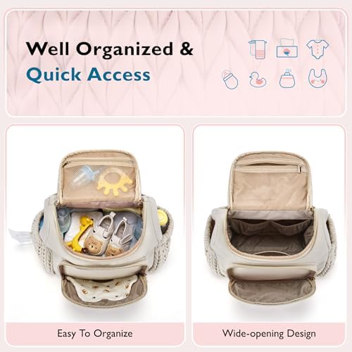 mommore Diaper Bag Backpack, Stylish Mini Baby Bag with Changing Pad - Image 4