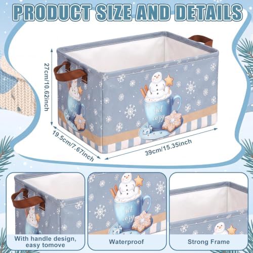 CHENGU 6 Pack Winter Storage Bin Collapsible Winter Christmas Basket - Image 2