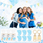 Vesici 25 Sets Baby Shower Favors for Guests Mini Handmade Footprint Scented Soap with Bottle Openers Keychains and Thank You Cards for Shower Gender Reveal Party Favors (It's A Boy) - Image 6