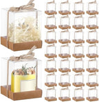 36 Set 3.5x3.5x4 in Candle Gift Package Transparent, Kraft Color, 36 Set by Cunno