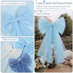 6 Pcs Big Blue Mesh Bows for Backdrop 31.5"x19.7" - Image 3