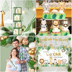 Safari Baby Shower Decorations,262pcs Wild Birthday Decorations Jungle Baby Shower Decorations Plates and Napkin Cups Backdrop Banner Tablecloth Balloons Garland Boxes,Serves 20 - Image 5