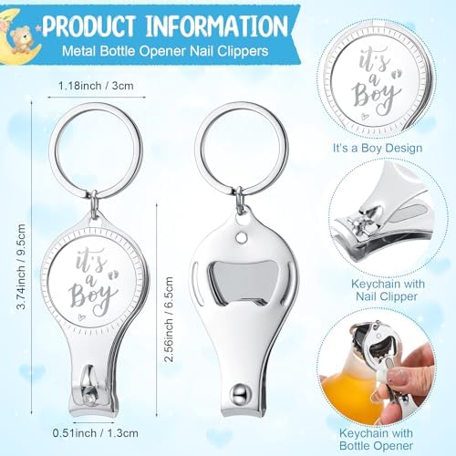 Vesici 50 Sets Baby Shower Nail Clipper Party Favors for Guests, It’s A Boy - Image 2