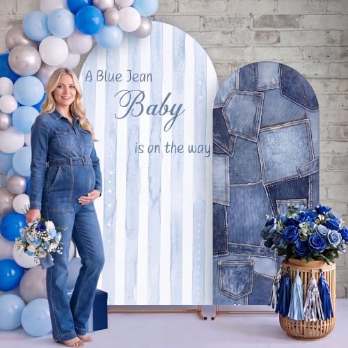 Mindsoft 2 Pcs Arch Cover Backdrop, Blue A Blue Jean - Image 4