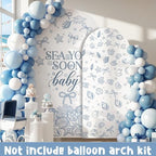 Serencatcher 7.2ft 6ft Seashell Sea You Soon Baby Arch Backdrop Covers 2pcs - Image 6