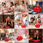 Audio Guest Book Phone for Weddings & Parties, Lip-Shaped Voicemail Recorder, Custom Message Recording, Adjustable Volume, Replay Function (Red) - Image 2