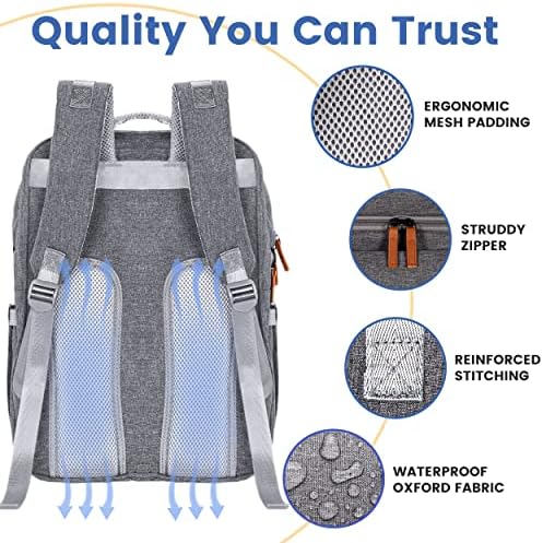 PILLANI Baby Diaper Bag Backpack - Large Bag for Boys & Girls, Waterproof Diaper Backpack - Travel Diaper Bags w/Changing Pad, Baby Registry Search & Shower Gifts - Essentials Must Haves Newborn Stuff - Image 4