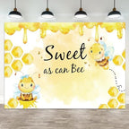 10x6.5ft Baby Shower Backdrop Sweet as Can Bee Photography Background Honeycomb Honey Yellow Bumblebee Boys Girls Kids Birthday Party Banner Decorations Newborn Gender Reveal Photo Booth Prop by ASDCXZ