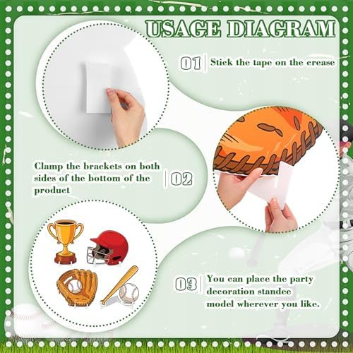 Honoson 4 Pcs Large 24" x 32" Baseball Cardboard Cutouts Standup Life Size, Baseball Party Yard Signs Decoration for Baby Shower Birthday Party Supplies Sports Themed Lawn Classroom Photo Backdrop - Image 4
