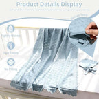 LifeTree Knit Baby Blanket & Hat, 100% Cotton Soft Swaddle & Receiving Blanket for Toddler, Lightweight & Breathable Newborn Blanket Unisex for Crib, Stroller, 31X40 Inches, Shower Registry Gift, Blue - Image 5