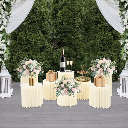 Cylinder Cardboard Stands for Party, Set of 8 - 7.9"+11.8"+15.7" - Image 3
