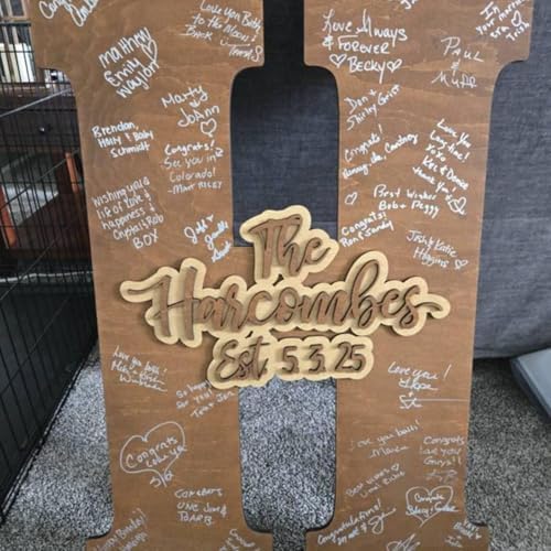 Guest Book Alternative Wedding Family Name Sign Personalized Wooden Guestbook Alternative for Wedding,Baby Shower,Anniversary, Bridal Shower Decorative Signs & Plaques (40cm .7") - Image 4