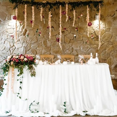 12 Pack Cheesecloth Table Runner, Runner Gauze Boho Wedding Decor Romantic Table Runner for Wedding Birthday Party(35" x 118") (Beige) - Image 6
