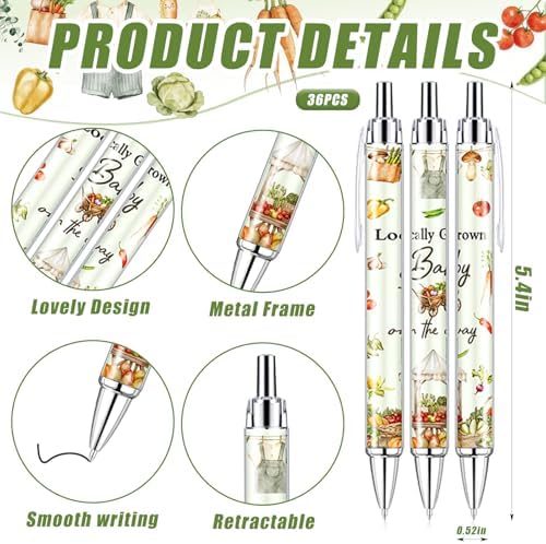 145 Pieces Locally Grown Baby Shower Gifts for Guest Farmers Market Baby On the Way Ballpoint Pens and Keychains Favors Bulk Retractable Baby Shower Pens Gender Reveal Greeting Cards Souvenirs Prizes - Image 2