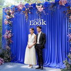 50x10ft Royal Blue Backdrop Curtain Panels for Parties - Wrinkle Free Polyester Photo Curtain Backdrop Wedding Back Drop Fabric Drapes for Party Decorations Background for Photography - Image 7